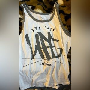 Flag nor fail tank top. Hand printed